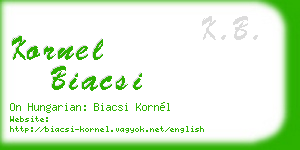 kornel biacsi business card
