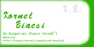 kornel biacsi business card